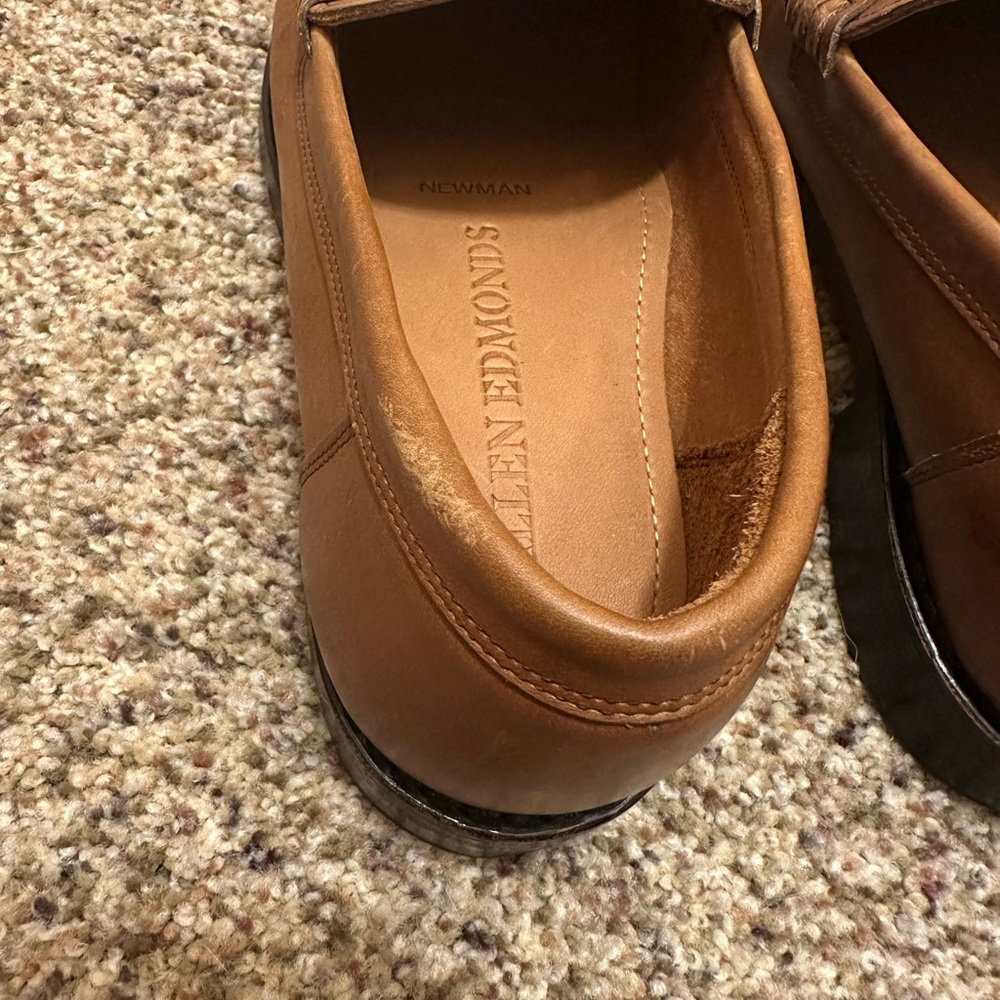Allen Edmonds Newman Penny Loafers Size 9D in Pecan - Picture 4 of 6